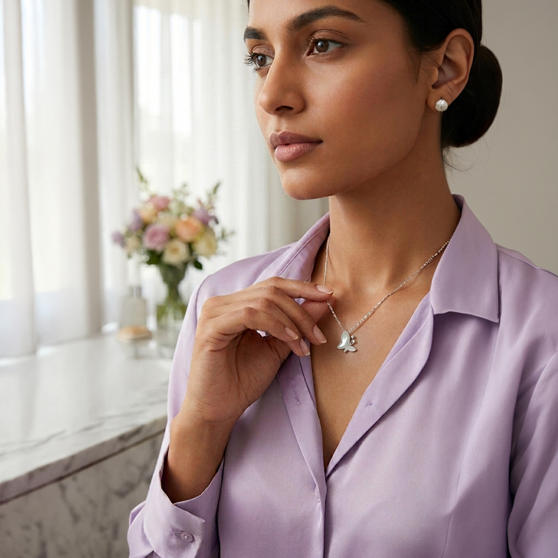 Flying Butterfly Pendant With Chain