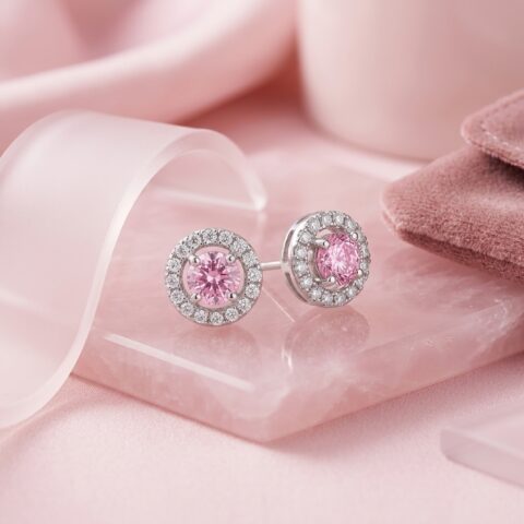 Pink Halo Studs