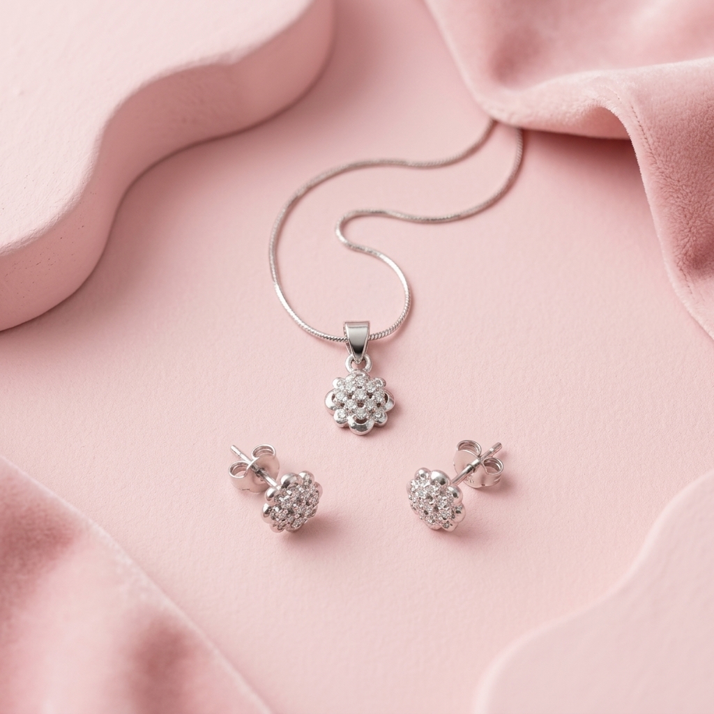 Blossom Flower Pendant Set
