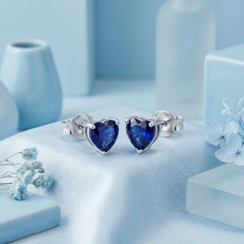 Heart Solitaire Studs
